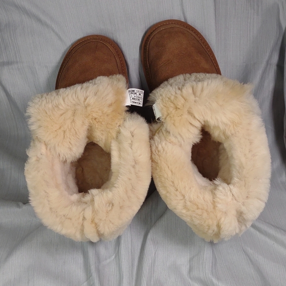 Aumu Women's Shearling Leather Sheepskin Wool Lace Up Winter Snow Boots Size 9 - Picture 3 of 4